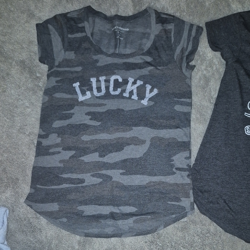 Lucky Brand Womens Camo and Graphic Tees - Picture 2 of 9